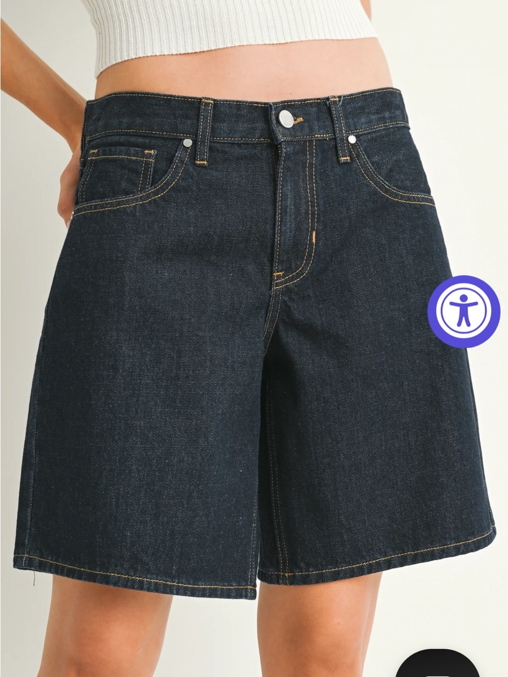 Just Black Dark Indigo High-Rise Denim Shorts